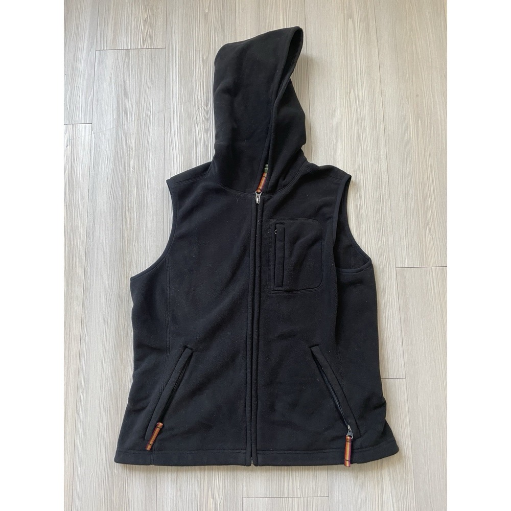 Eddie Bauer Black Fleece Vest Full Zip Size Medium Women's Layering Autumn